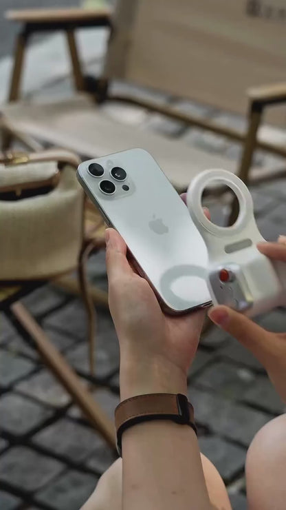 Magnetic Phone Camera Grip (foldable, Bluetooth shutter, DSLR-style handle)